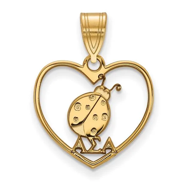 Sorority Life Alpha Sigma Alpha Heart Pendant
