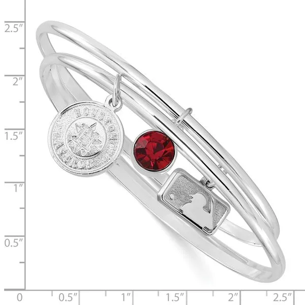 Brass MLB Houston Astros Red CZ Triple Bangle Set