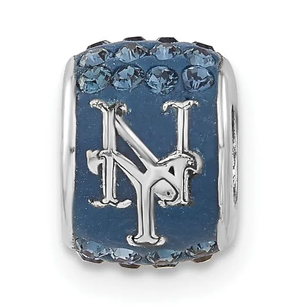MLB New York Mets Blue Crystal Bead