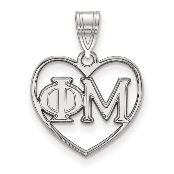Sorority Life Rhod-pltd Phi Mu Heart Pendant