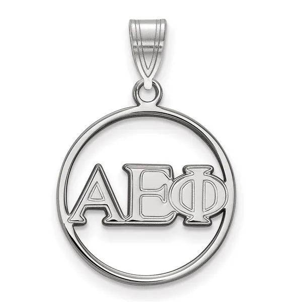 Sorority Life Rhod-pltd Alpha Epsilon Phi Sm Circle Pendant