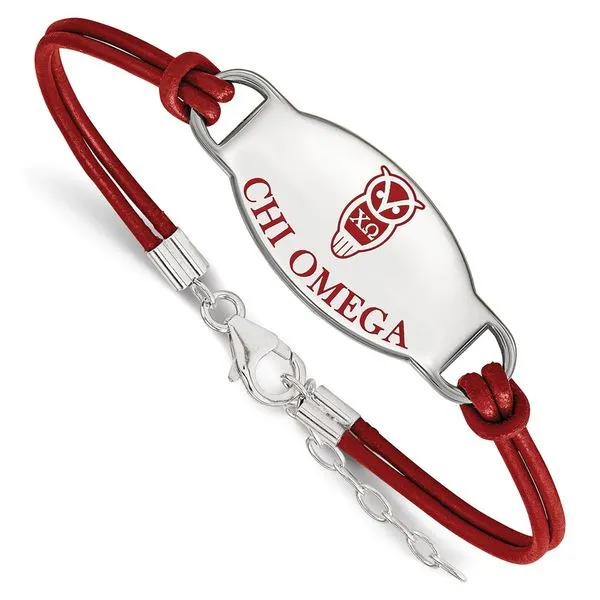 Sorority Life Rhod-pltd Chi Omega Bracelet