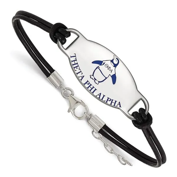 Sorority Life Rhod-pltd Theta Phi Alpha Leather Bracelet