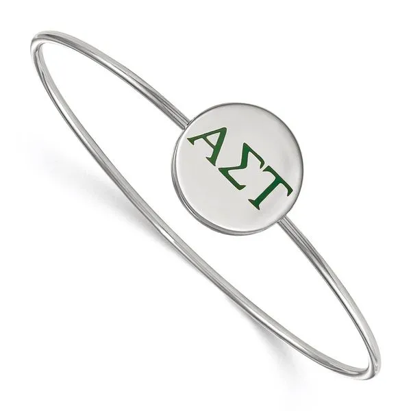 Sorority Life Rh-plated Alpha Sigma Tau Bangle