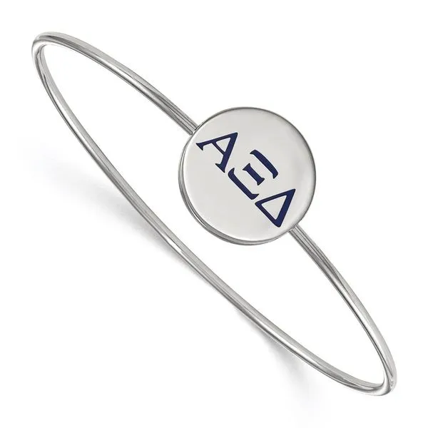 Sorority Life Rh-plated Alpha Xi Delta Bangle