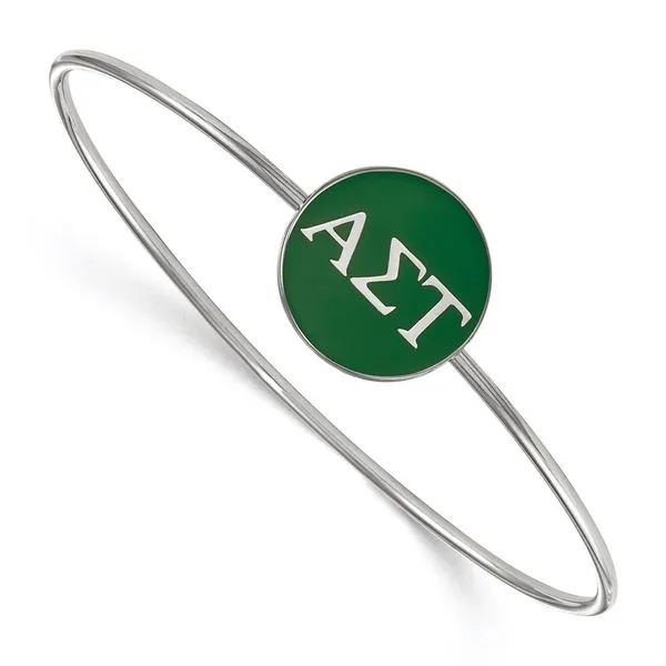 Sorority Life Rh-plated Alpha Sigma Tau Bangle