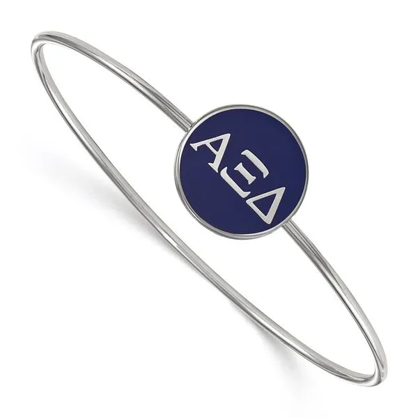 Sorority Life Rh-plated Alpha Xi Delta Bangle