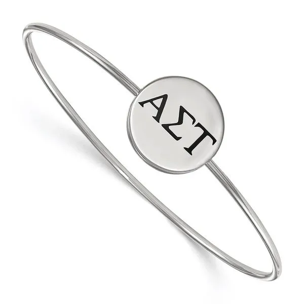Sorority Life Rh-plated Alpha Sigma Tau Bangle
