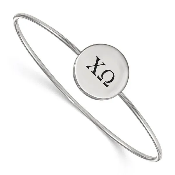 Sorority Life Rh-plated Chi Omega Bangle