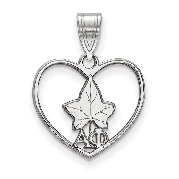 Sorority Life Rhod-pltd Alpha Phi Heart Pendant