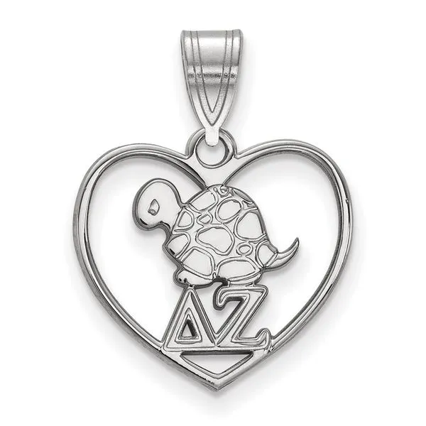 Sorority Life Rhod-pltd Delta Zeta Heart Pendant