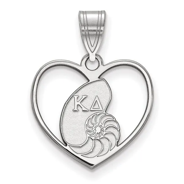 Sorority Life Rhod-pltd Kappa Delta Heart Pendant