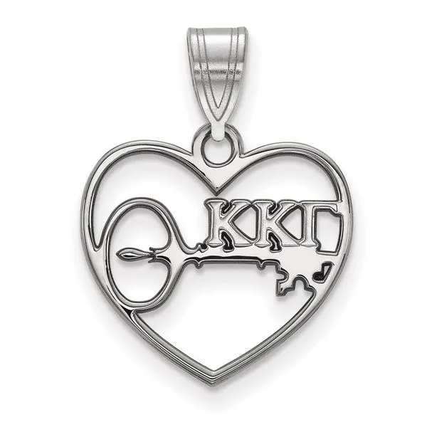 Sorority Life Rhod-pltd Kappa Kappa Gamma Heart Pendant