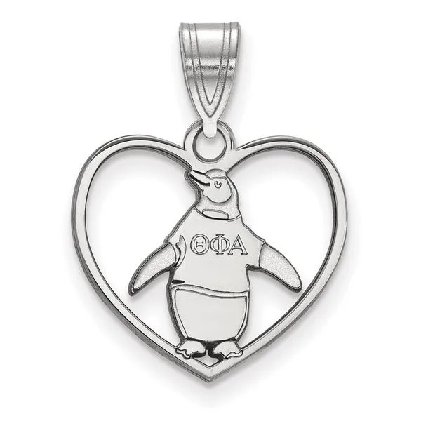 Sorority Life Rhod-pltd Theta Phi Alpha Heart Pendant