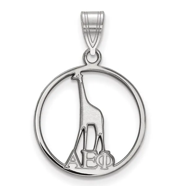 Sorority Life Rhod-pltd Alpha Epsilon Phi Sm Circle Pendant