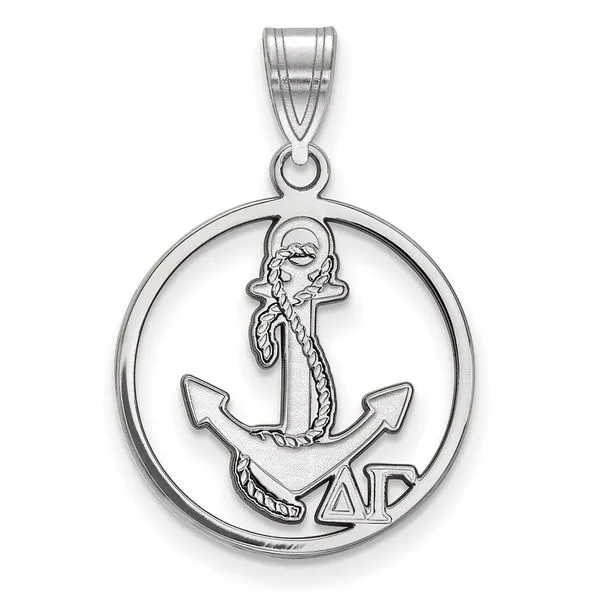 Sorority Life Rhod-pltd Delta Gamma Circle Pendant