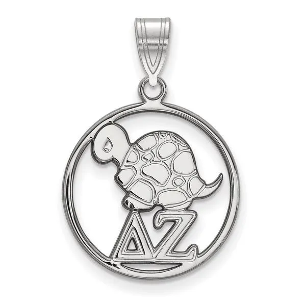 Sorority Life Rhod-pltd Delta Zeta Circle Pendant