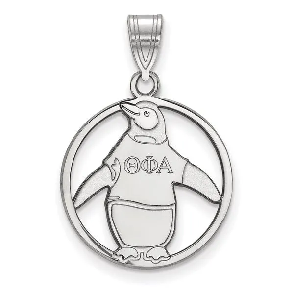 Sorority Life Rhod-pltd Theta Phi Alpha Med Circle Pendant