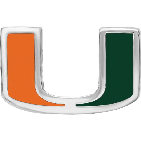 Collegiate University of Miami Letter U Bracelet Bead