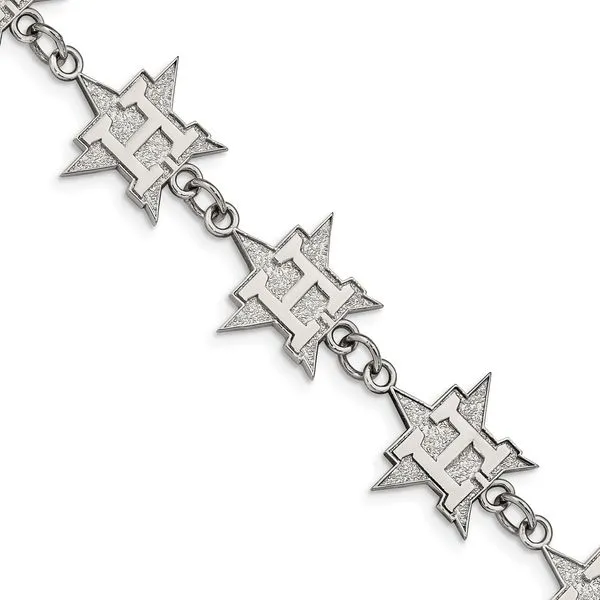 Stainless Steel MLB LogoArt Houston Astros Bracelet w/1.5...