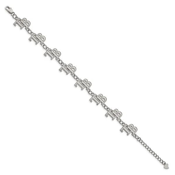 Stainless Steel MLB LogoArt Tampa Bay Rays Link Bracelet ...