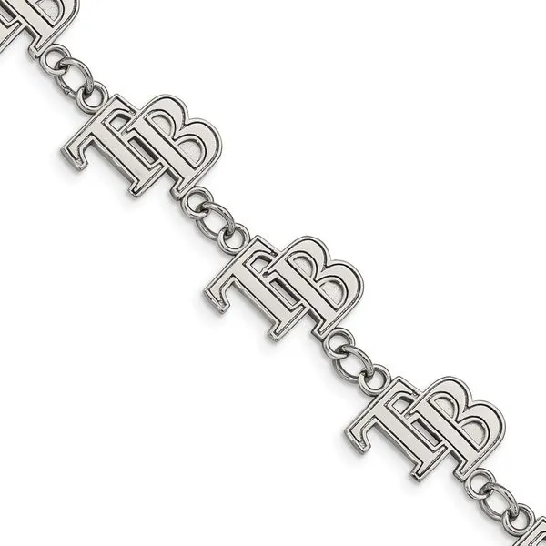 Stainless Steel MLB LogoArt Tampa Bay Rays Link Bracelet ...