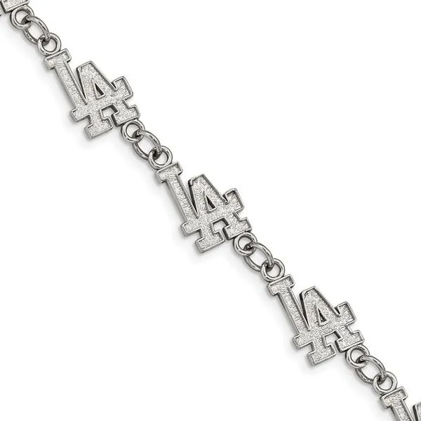 Stainless Steel MLB LogoArt Los Angeles Dodgers Link Brac...