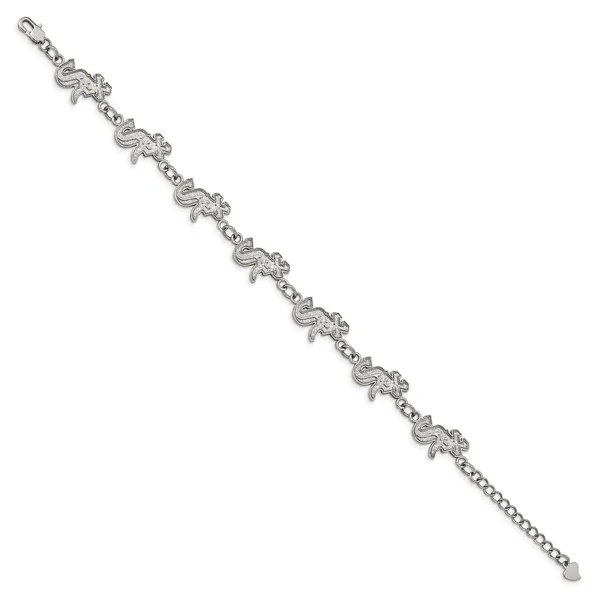 Stainless Steel MLB LogoArt Chicago White Sox Logo Bracelet