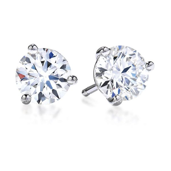 London blue topaz and diamond halo stud earrings  Freedman Jewelers Boston   Freedman Jewelers
