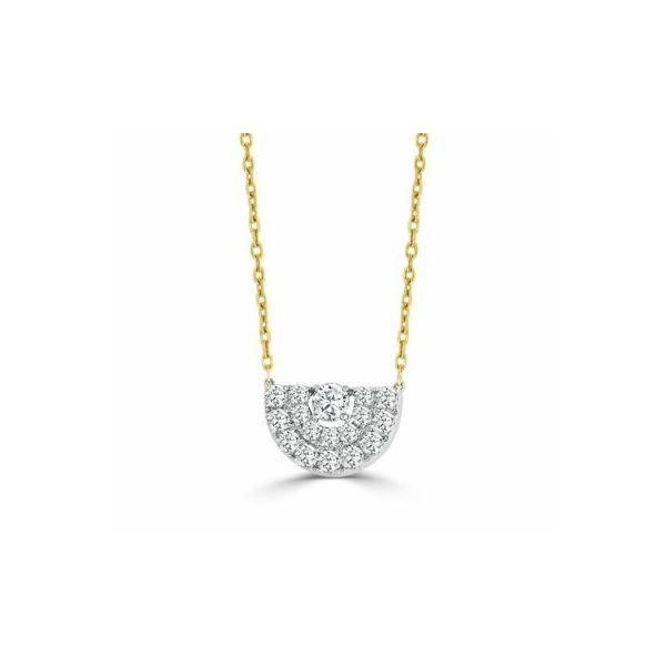 Frederic Sage Diamond Yellow Gold & White Gold Necklace DeScenza Diamonds Boston, MA