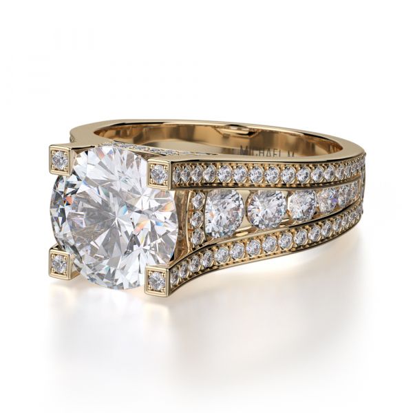 Michael M 18k Yellow Gold Engagement Ring R325 2y Atlanta D Geller Son Jewelers Atlanta Ga