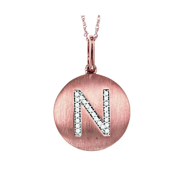 n alphabet gold pendant