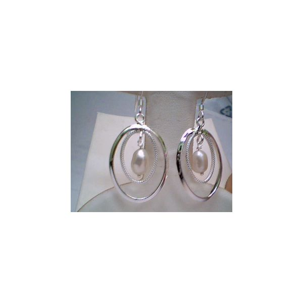 Sterling Silver Double Ovals Fresh Water Pearl Dangles Ace Of Diamonds Mount Pleasant, MI