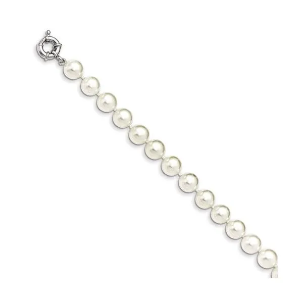 Sterling Silver Rhodium Plated Pearl Bracelet Ace Of Diamonds Mount Pleasant, MI