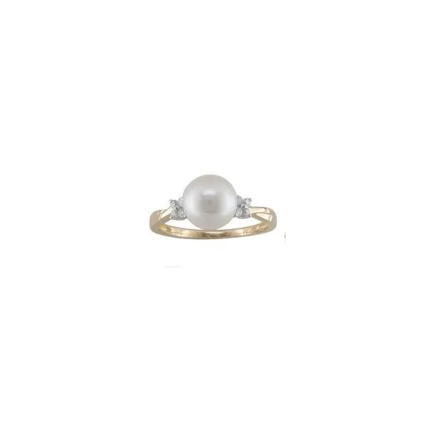 14K Yellow Gold Pearl and Diamond Ring similar item image