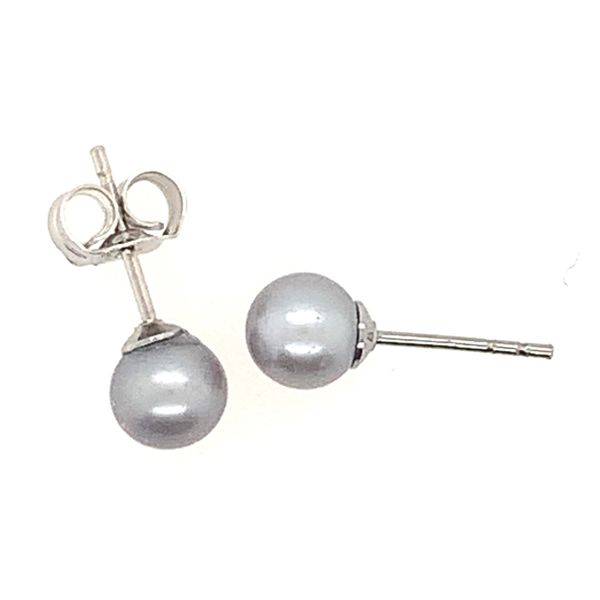Sterling Silver Grey Freshwater Pearl Stud Earrings Ace Of Diamonds Mount Pleasant, MI