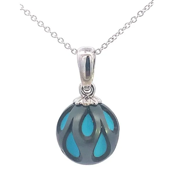 14K White Gold Carved Pearl Pendant Ace Of Diamonds Mount Pleasant, MI