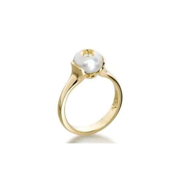 14K Yellow Gold Galatea Diamond in a Pearl Ring Image 2 Ace Of Diamonds Mount Pleasant, MI
