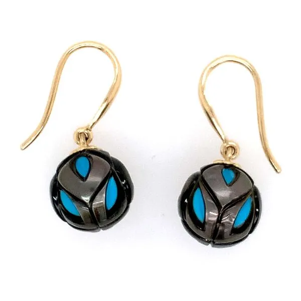 14K Yellow Gold Tahitian Pearl Dangle Earrings Ace Of Diamonds Mount Pleasant, MI
