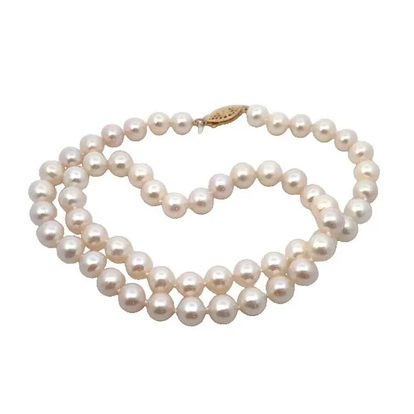 7-7.5mm Freshwater Pearl Strand with 14K Yellow Gold Clasp Ace Of Diamonds Mount Pleasant, MI