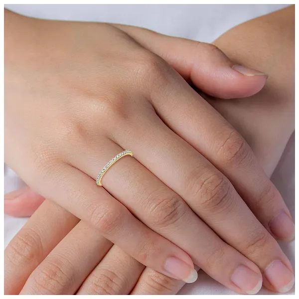 14K Yellow Gold Wedding Band With 21 = 0.19 CTTW Round F/G VS2 Lab-Grown Diamonds Image 2 Adler's Diamonds Saint Louis, MO
