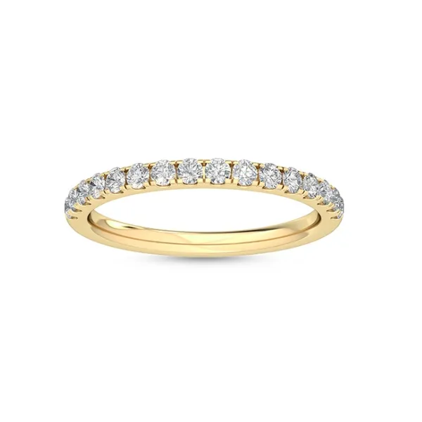14K Yellow Gold Wedding Band With 16 = 0.35 CTTW Round F/G Vs2 Lab Grown Diamonds Adler's Diamonds Saint Louis, MO
