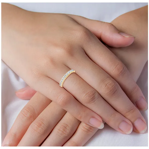 Lab Created Diamond Wedding Band - 14k Yellow Gold and .74 CTTW Image 2 Adler's Diamonds Saint Louis, MO