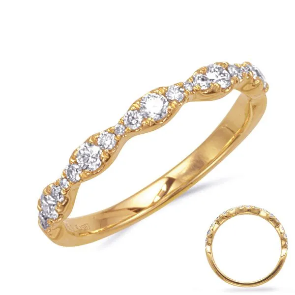 Lady's Yellow Gold 14 Karat Wedding Band With 21=0.38Tw Round F/G Si1 Diamonds Adler's Diamonds Saint Louis, MO