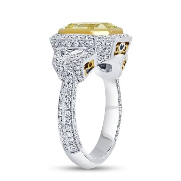 Uneek Fancy Yellow Diamond Ring Image 2 Aires Jewelers Morris Plains, NJ