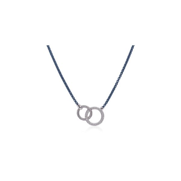 Blue Cable Circle Necklace Aires Jewelers Morris Plains, NJ
