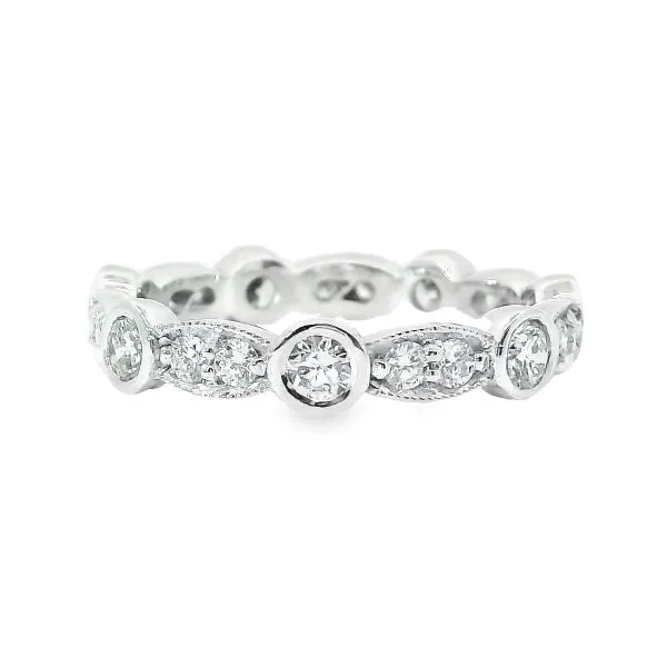 Aires Diamond Eternity Wedding Band Image 2 Aires Jewelers Morris Plains, NJ