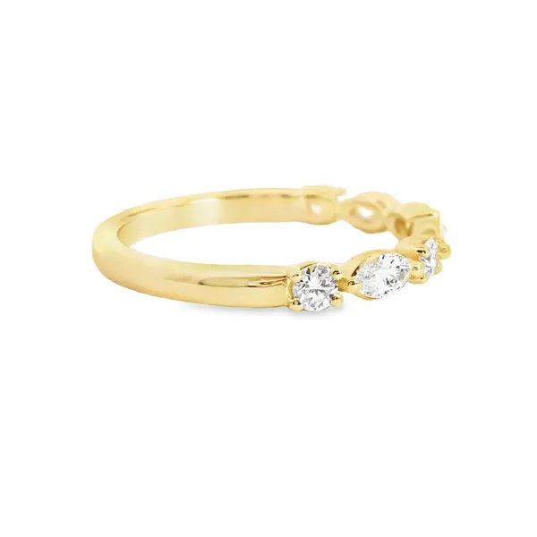Aires Round and Marquise Diamond Wedding Band Image 3 Aires Jewelers Morris Plains, NJ