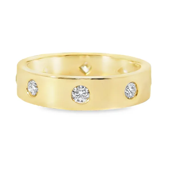 Aires Flush Set Diamond Wedding Band Aires Jewelers Morris Plains, NJ