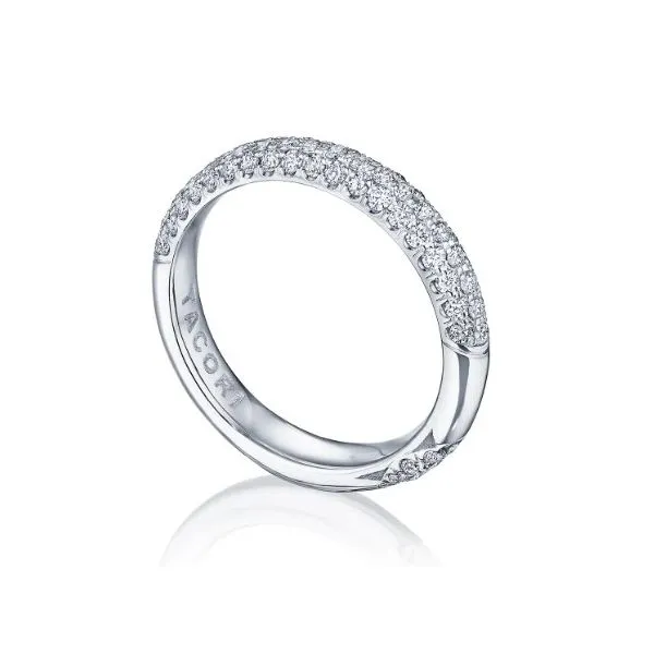 Platinum Founders Collection Pave Wedding Band Image 2 Aires Jewelers Morris Plains, NJ